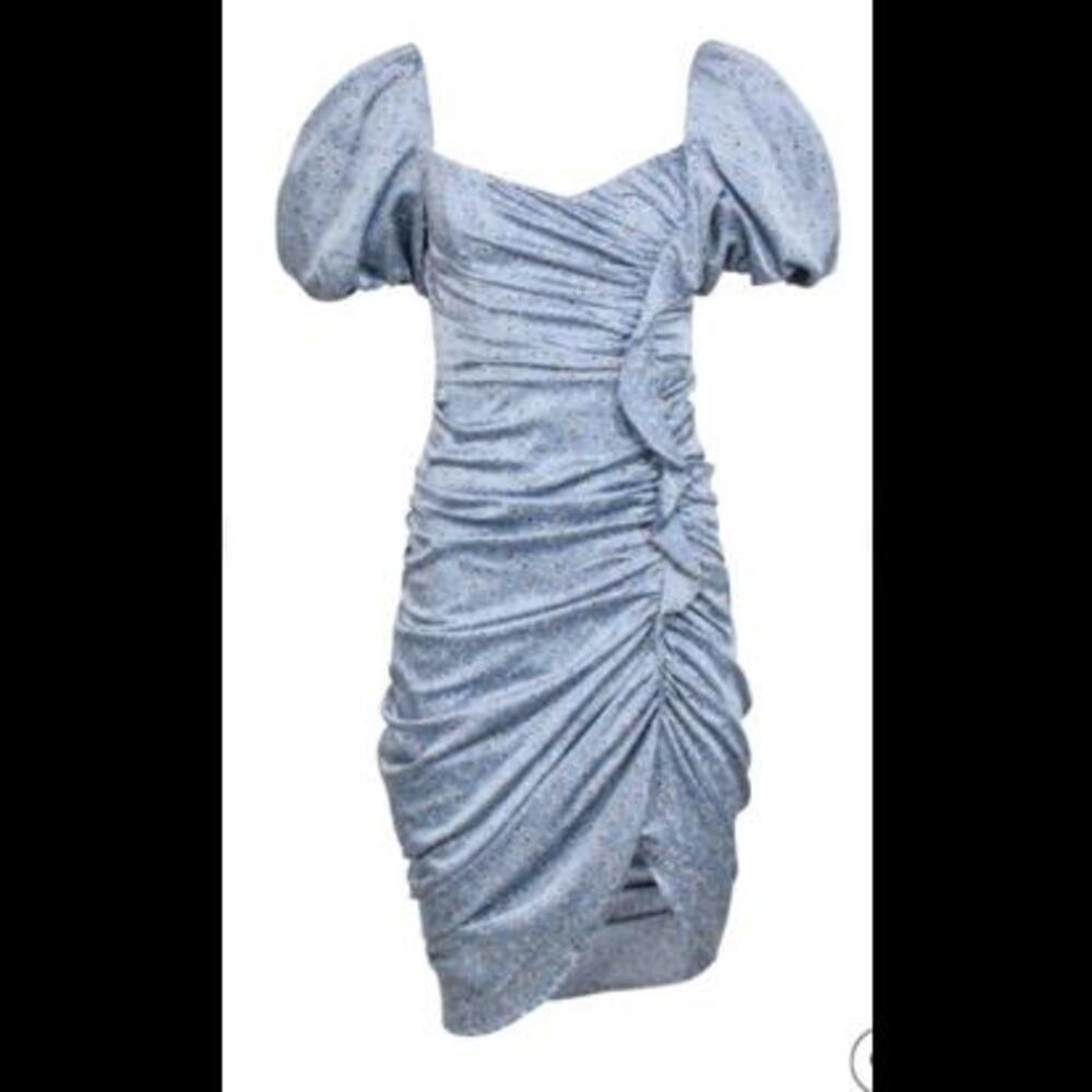 Astr the Label Light Blue Ditsy Midi Dress, size M